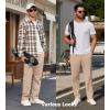 imageCOOFANDY Mens Casual Pants Waffle Knit Yoga Pants Lightweight Sweatpants Open Bottom Lounge TrousersKhaki