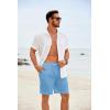 imageCOOFANDY Mens Casual Shorts Elastic Waist Drawstring Lightweight Summer Beach ShortsSky Blue
