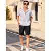 imageCOOFANDY Mens Casual Shorts Elastic Waist Drawstring Textured Summer Beach ShortBlack