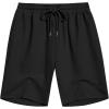 imageCOOFANDY Mens Casual Shorts Elastic Waist Drawstring Textured Summer Beach ShortBlack
