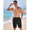 imageCOOFANDY Mens Casual Shorts Elastic Waist Drawstring Textured Summer Beach ShortBlack