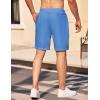 imageCOOFANDY Mens Casual Shorts Elastic Waist Drawstring Textured Summer Beach ShortBlue