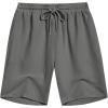 imageCOOFANDY Mens Casual Shorts Elastic Waist Drawstring Textured Summer Beach ShortDark Grey