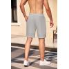 imageCOOFANDY Mens Casual Shorts Elastic Waist Drawstring Textured Summer Beach ShortLight Grey