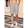 imageCOOFANDY Mens Casual Shorts Elastic Waist Drawstring Textured Summer Beach ShortLight Grey