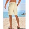 imageCOOFANDY Mens Casual Shorts Elastic Waist Drawstring Textured Summer Beach ShortLight Khaki