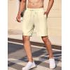 imageCOOFANDY Mens Casual Shorts Elastic Waist Drawstring Textured Summer Beach ShortLight Khaki