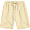 imageCOOFANDY Mens Casual Shorts Elastic Waist Drawstring Textured Summer Beach ShortLight Khaki