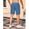 imageCOOFANDY Mens Casual Shorts Elastic Waist Drawstring Textured Summer Beach ShortNavy