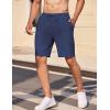 imageCOOFANDY Mens Casual Shorts Elastic Waist Drawstring Textured Summer Beach ShortNavy Blue