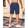 imageCOOFANDY Mens Casual Shorts Elastic Waist Drawstring Textured Summer Beach ShortNavy Blue