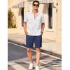 imageCOOFANDY Mens Casual Shorts Elastic Waist Drawstring Textured Summer Beach ShortNavy Blue
