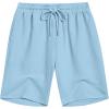 imageCOOFANDY Mens Casual Shorts Elastic Waist Drawstring Textured Summer Beach ShortSky Blue