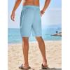 imageCOOFANDY Mens Casual Shorts Elastic Waist Drawstring Textured Summer Beach ShortSky Blue