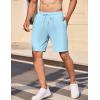 imageCOOFANDY Mens Casual Shorts Elastic Waist Drawstring Textured Summer Beach ShortSky Blue