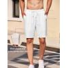 imageCOOFANDY Mens Casual Shorts Elastic Waist Drawstring Textured Summer Beach ShortWhite