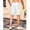 imageCOOFANDY Mens Casual Shorts Elastic Waist Drawstring Textured Summer Beach ShortWhite