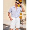 imageCOOFANDY Mens Casual Shorts Elastic Waist Drawstring Textured Summer Beach ShortWhite