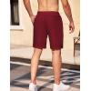 imageCOOFANDY Mens Casual Shorts Elastic Waist Drawstring Textured Summer Beach ShortWine
