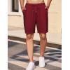 imageCOOFANDY Mens Casual Shorts Elastic Waist Drawstring Textured Summer Beach ShortWine