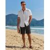 imageCOOFANDY Mens Casual Summer Beach Linen Shorts 9 Inch Lightweight Drawstring Elastic Waist Shorts with PocketsBlack
