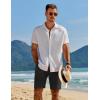 imageCOOFANDY Mens Casual Summer Beach Linen Shorts 9 Inch Lightweight Drawstring Elastic Waist Shorts with PocketsBlack