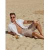 imageCOOFANDY Mens Casual Summer Beach Linen Shorts 9 Inch Lightweight Drawstring Elastic Waist Shorts with PocketsBrown