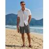 imageCOOFANDY Mens Casual Summer Beach Linen Shorts 9 Inch Lightweight Drawstring Elastic Waist Shorts with PocketsDeep Grey