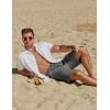 imageCOOFANDY Mens Casual Summer Beach Linen Shorts 9 Inch Lightweight Drawstring Elastic Waist Shorts with PocketsDeep Grey