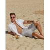 imageCOOFANDY Mens Casual Summer Beach Linen Shorts 9 Inch Lightweight Drawstring Elastic Waist Shorts with PocketsLight Grey
