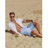 imageCOOFANDY Mens Casual Summer Beach Linen Shorts 9 Inch Lightweight Drawstring Elastic Waist Shorts with PocketsSky Blue
