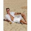 imageCOOFANDY Mens Casual Summer Beach Linen Shorts 9 Inch Lightweight Drawstring Elastic Waist Shorts with PocketsWhite