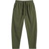 imageCOOFANDY Mens Corduroy Pants Elastic Waist Drawstring Harem Pants Fashion Loose Casual Long Trousers with 4 PocketsArmy Green
