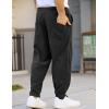 imageCOOFANDY Mens Corduroy Pants Elastic Waist Drawstring Harem Pants Fashion Loose Casual Long Trousers with 4 PocketsBlack