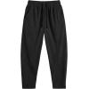 imageCOOFANDY Mens Corduroy Pants Elastic Waist Drawstring Harem Pants Fashion Loose Casual Long Trousers with 4 PocketsBlack