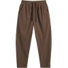 imageCOOFANDY Mens Corduroy Pants Elastic Waist Drawstring Harem Pants Fashion Loose Casual Long Trousers with 4 PocketsDark Brown