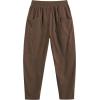 imageCOOFANDY Mens Corduroy Pants Elastic Waist Drawstring Harem Pants Fashion Loose Casual Long Trousers with 4 PocketsDark Brown