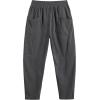 imageCOOFANDY Mens Corduroy Pants Elastic Waist Drawstring Harem Pants Fashion Loose Casual Long Trousers with 4 PocketsDark Grey