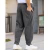 imageCOOFANDY Mens Corduroy Pants Elastic Waist Drawstring Harem Pants Fashion Loose Casual Long Trousers with 4 PocketsDark Grey