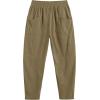 imageCOOFANDY Mens Corduroy Pants Elastic Waist Drawstring Harem Pants Fashion Loose Casual Long Trousers with 4 PocketsDark Khaki