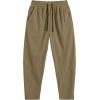 imageCOOFANDY Mens Corduroy Pants Elastic Waist Drawstring Harem Pants Fashion Loose Casual Long Trousers with 4 PocketsDark Khaki