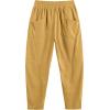 imageCOOFANDY Mens Corduroy Pants Elastic Waist Drawstring Harem Pants Fashion Loose Casual Long Trousers with 4 PocketsGinger Yellow
