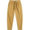 imageCOOFANDY Mens Corduroy Pants Elastic Waist Drawstring Harem Pants Fashion Loose Casual Long Trousers with 4 PocketsGinger Yellow