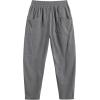 imageCOOFANDY Mens Corduroy Pants Elastic Waist Drawstring Harem Pants Fashion Loose Casual Long Trousers with 4 PocketsGrey