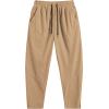 imageCOOFANDY Mens Corduroy Pants Elastic Waist Drawstring Harem Pants Fashion Loose Casual Long Trousers with 4 PocketsKhaki