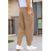 imageCOOFANDY Mens Corduroy Pants Elastic Waist Drawstring Harem Pants Fashion Loose Casual Long Trousers with 4 PocketsKhaki