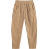 imageCOOFANDY Mens Corduroy Pants Elastic Waist Drawstring Harem Pants Fashion Loose Casual Long Trousers with 4 PocketsKhaki
