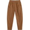 imageCOOFANDY Mens Corduroy Pants Elastic Waist Drawstring Harem Pants Fashion Loose Casual Long Trousers with 4 PocketsLight Brown