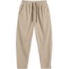 imageCOOFANDY Mens Corduroy Pants Elastic Waist Drawstring Harem Pants Fashion Loose Casual Long Trousers with 4 PocketsLight Khaki