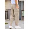 imageCOOFANDY Mens Corduroy Pants Elastic Waist Drawstring Harem Pants Fashion Loose Casual Long Trousers with 4 PocketsLight Khaki